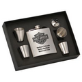 Silver Flask 6 Piece Set in Box